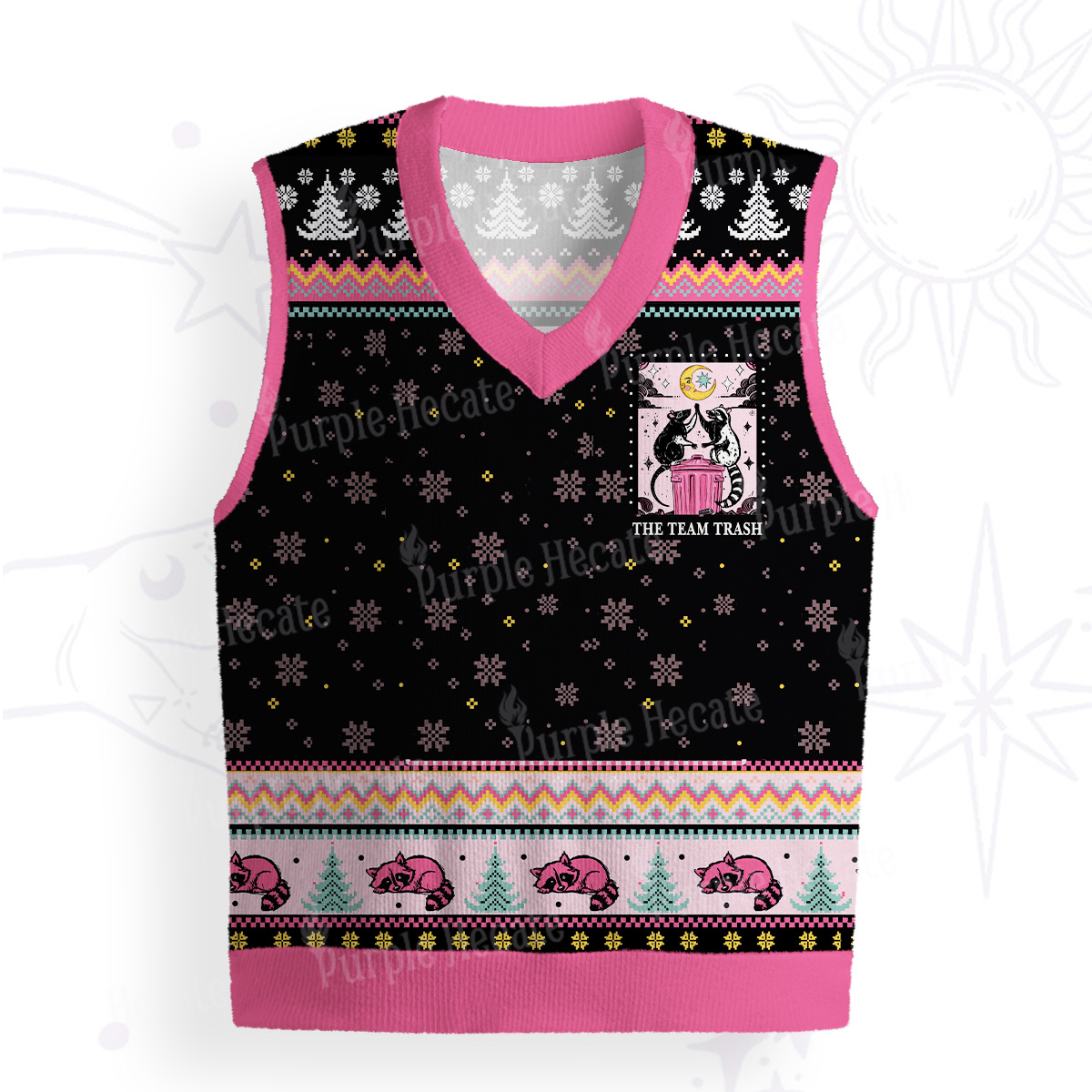 Purplehecate The Team Trash Opossum Ugly Sweater Vest