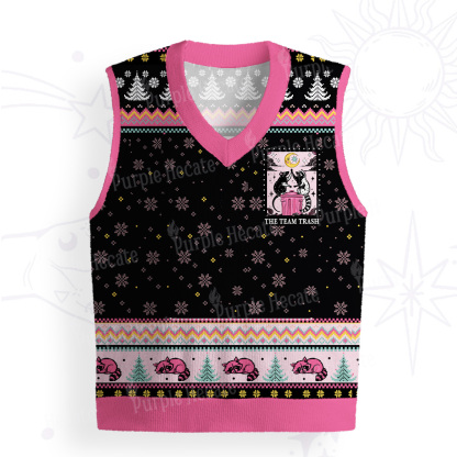 Purplehecate The Team Trash Opossum Ugly Sweater Vest