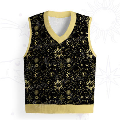 Purplehecate Mysterious Star & Moon Ugly Sweater Vest