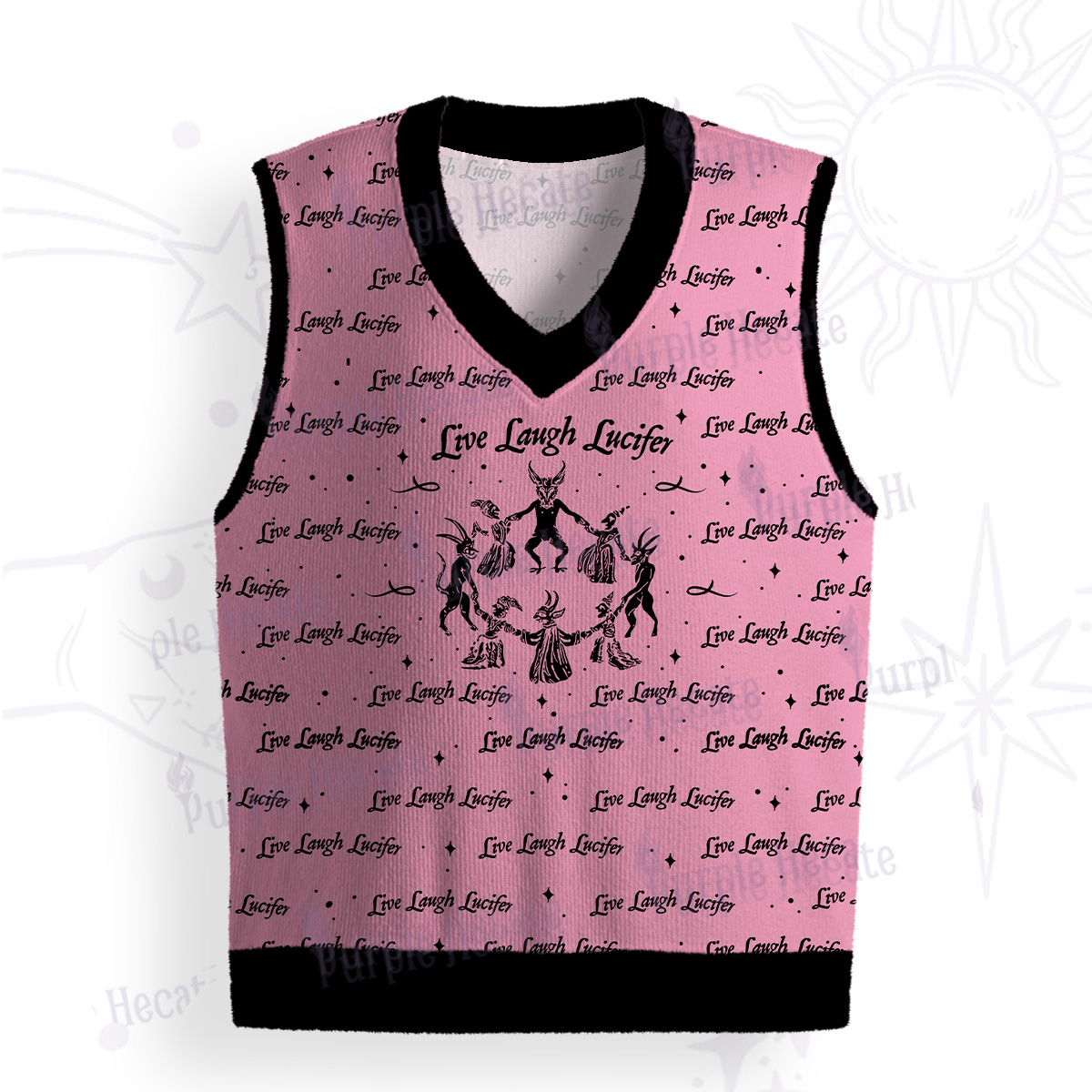 Purplehecate Live Laugh Lucifer Ugly Sweater Vest