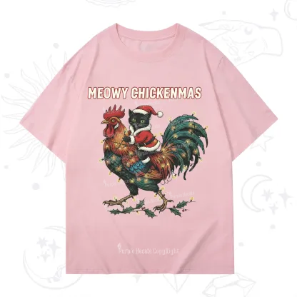 Purplehecate Meowy Chickenmas Christmas T-Shirt