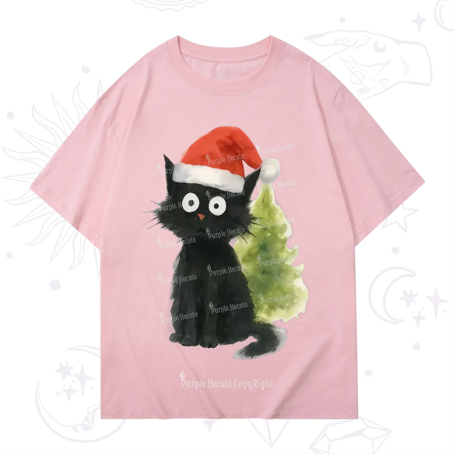 Purplehecate Black Cats Christmas T-Shirt
