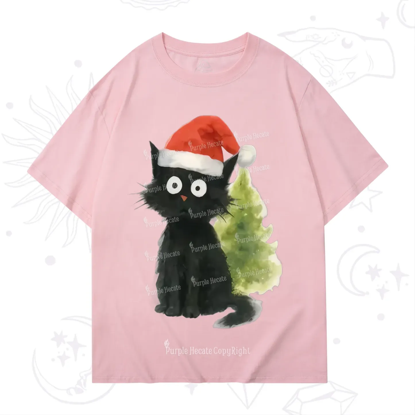 Purplehecate Black Cats Christmas T-Shirt