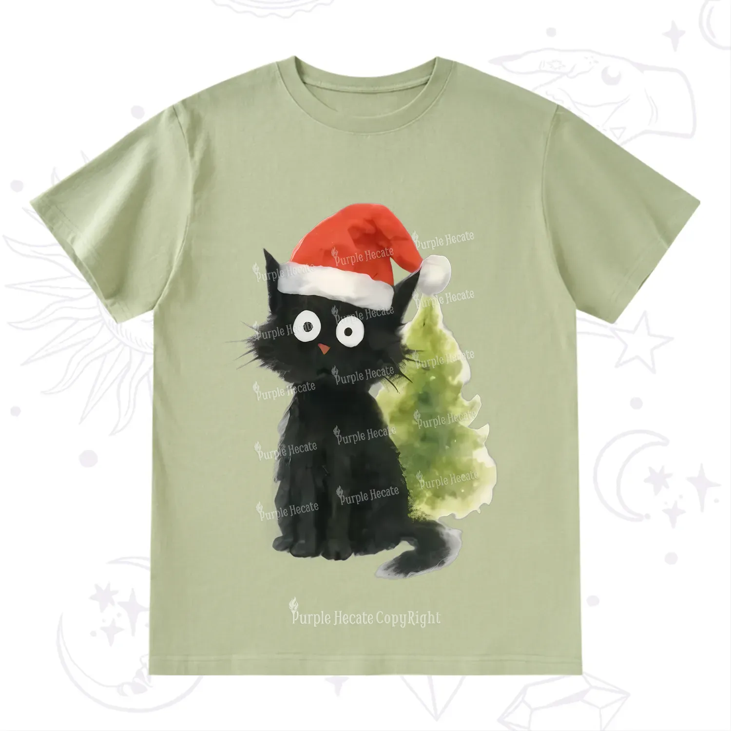Purplehecate Black Cats Christmas T-Shirt