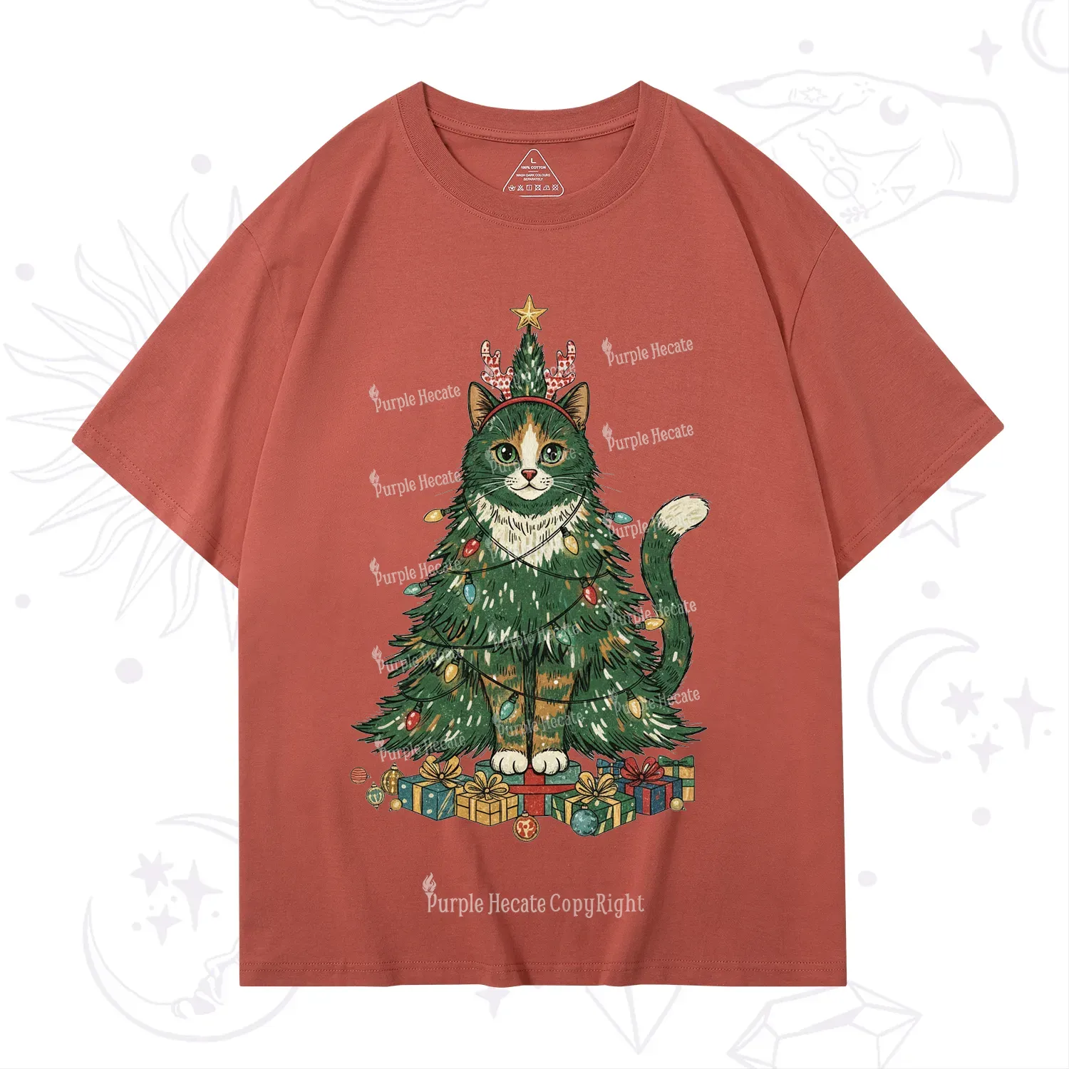 Purplehecate Cute Cats Christmas Tree T-Shirt