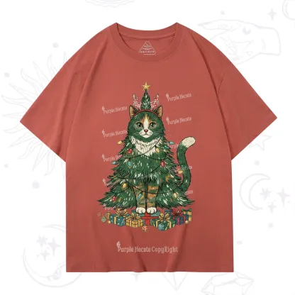 Purplehecate Cute Cats Christmas Tree T-Shirt