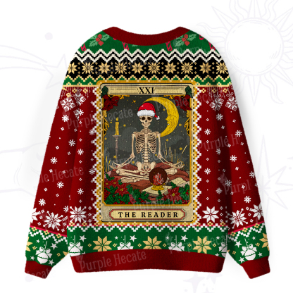 Purplehecate The Reader Tarot Christmas Ugly Cardigan Sweaters