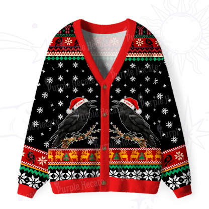 Purplehecate F-Caw-F Funny Crow Ugly Cardigan Sweaters