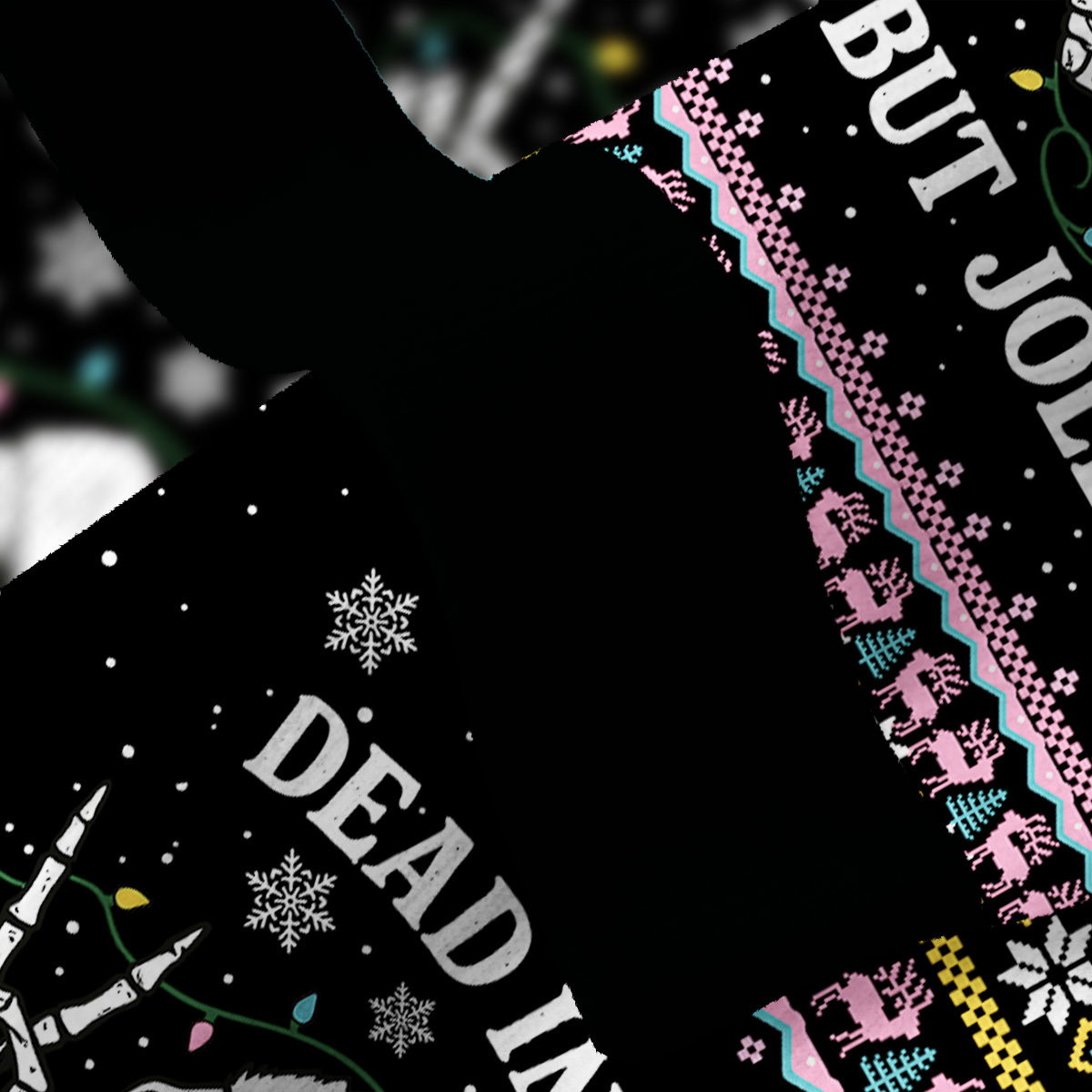 Purplehecate Dead Inside But Jolly AF Christmas Fuzzy Ugly Christmas Sweatshirt