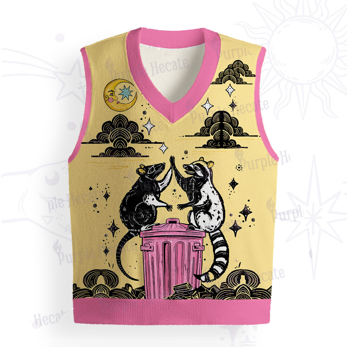 Purplehecate The Team Trash Opossum Tarot Ugly Sweater Vest