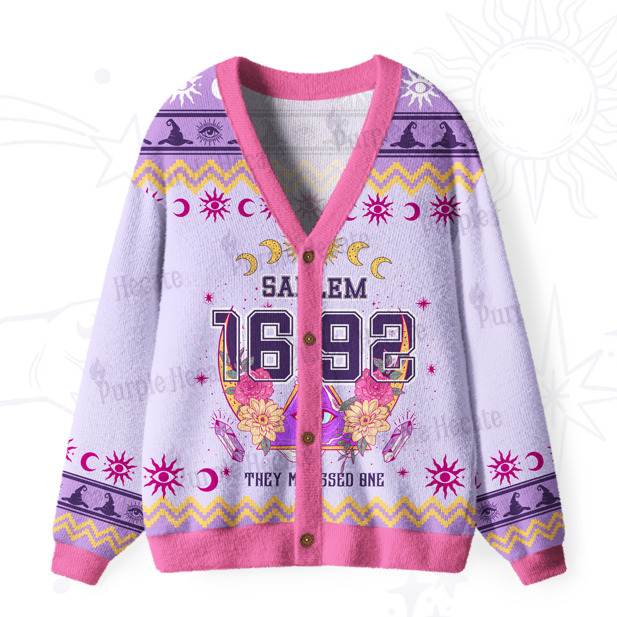 Purplehecate Salem 1692 They Missed One Ugly Cardigan Sweaters