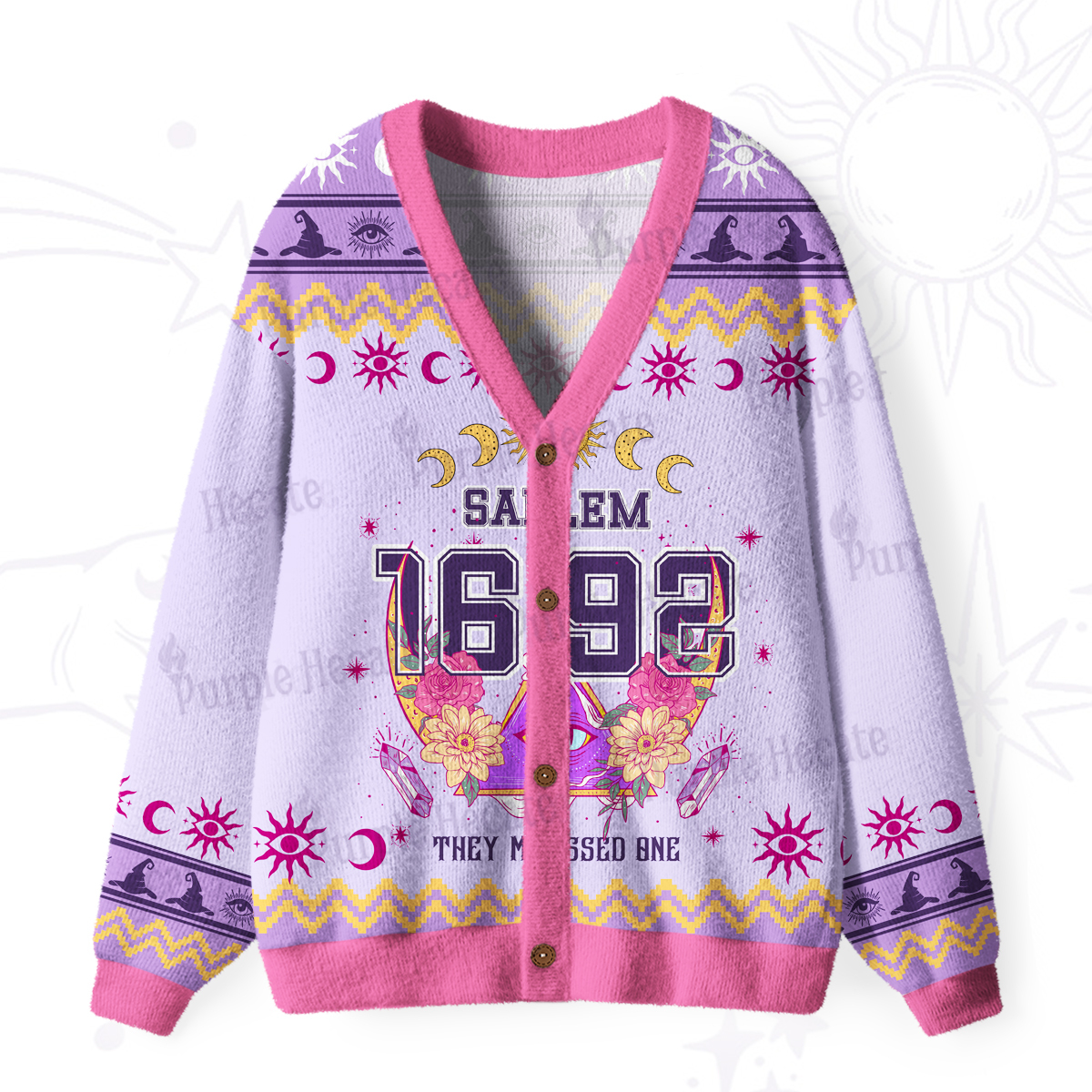 Purplehecate Salem 1692 They Missed One Ugly Cardigan Sweaters