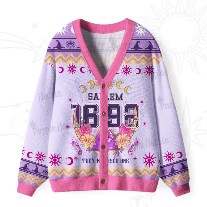 Purplehecate Salem 1692 They Missed One Ugly Cardigan Sweaters