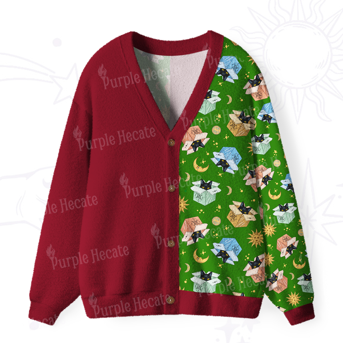 Purplehecate The Hermit The Recluse in the Box Ugly Cardigan Sweaters