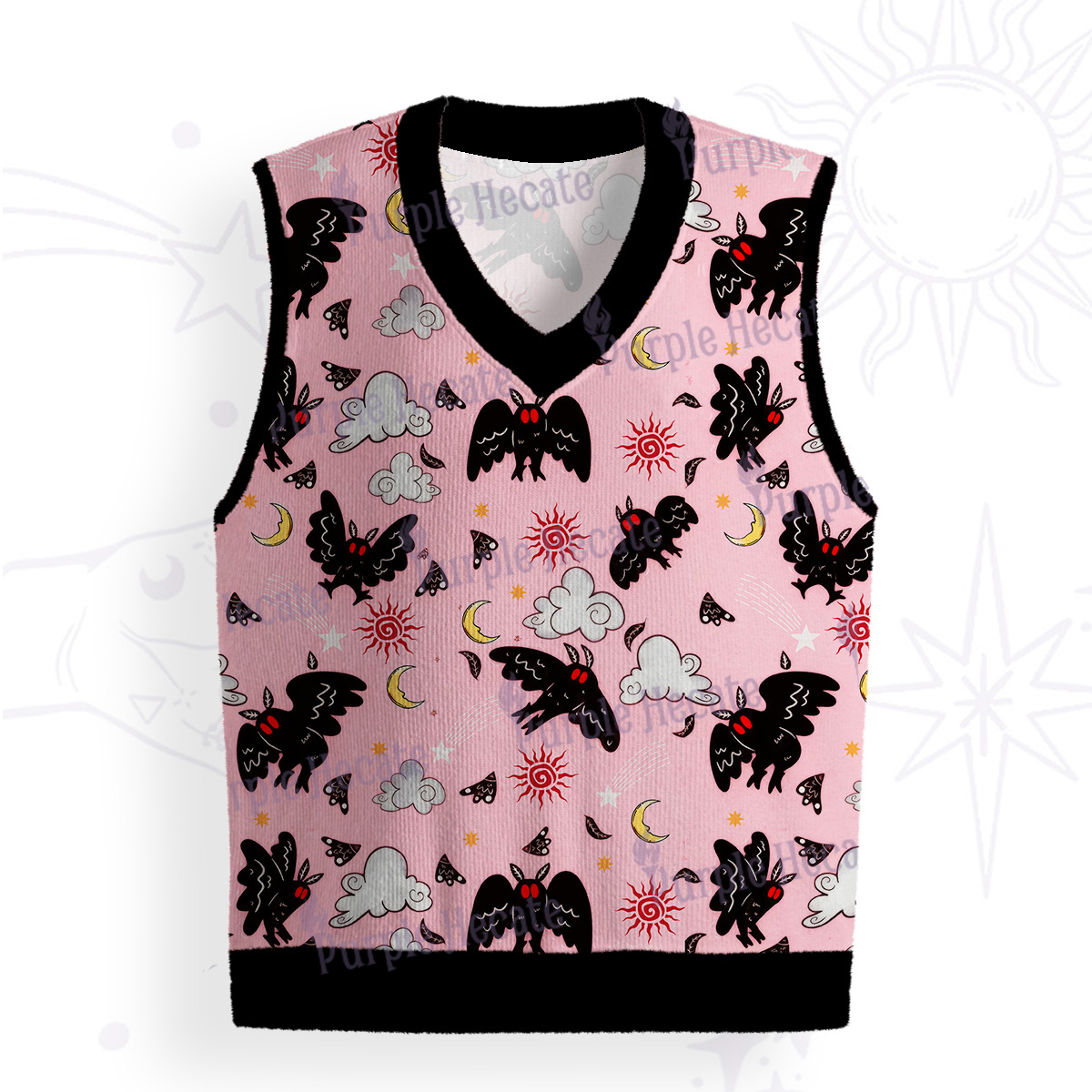 Purplehecate Cryptid Mothman Ugly Sweater Vest