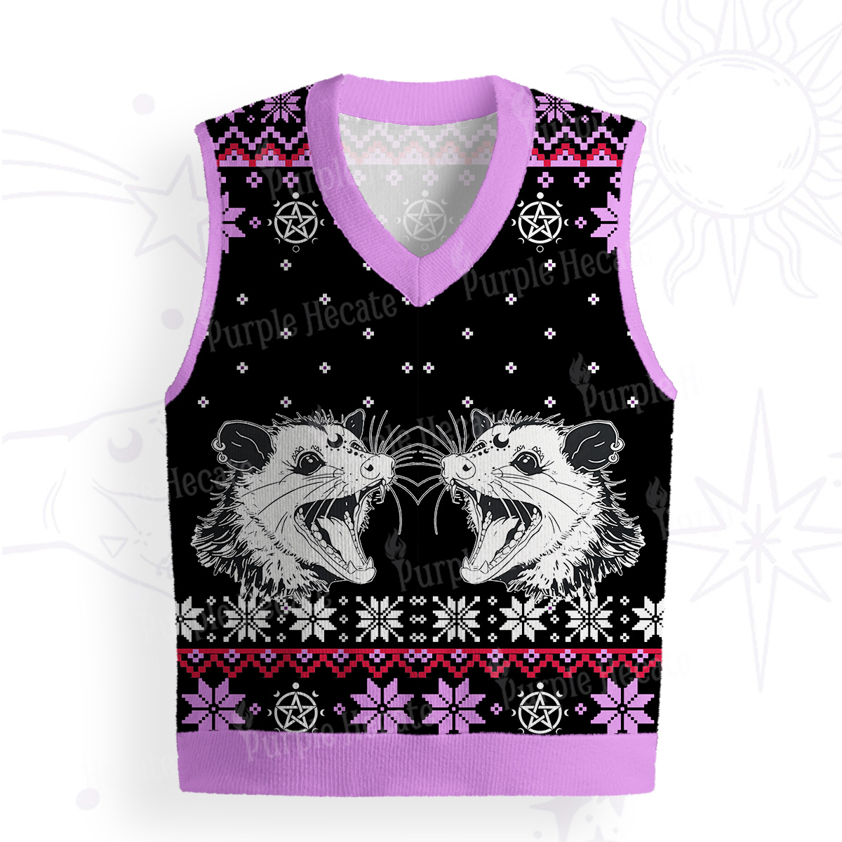 Purplehecate First Of All I'm A Delightful Opossum Ugly Sweater Vest