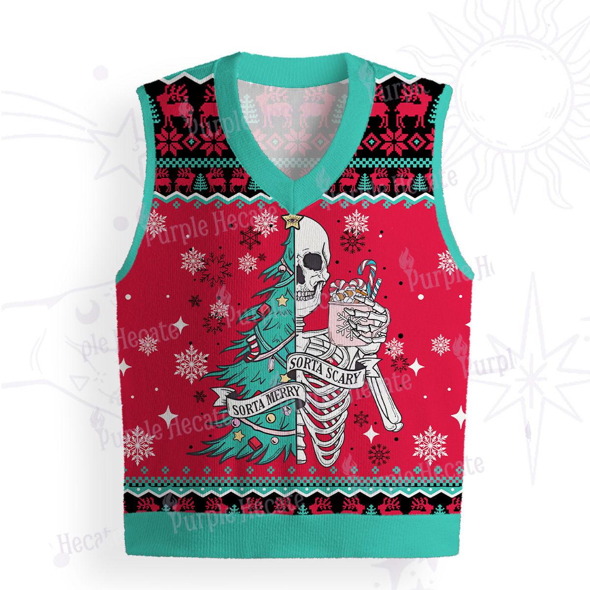 Purplehecate Sorta Merry Sorta Scary Christmas Ugly Sweater Vest