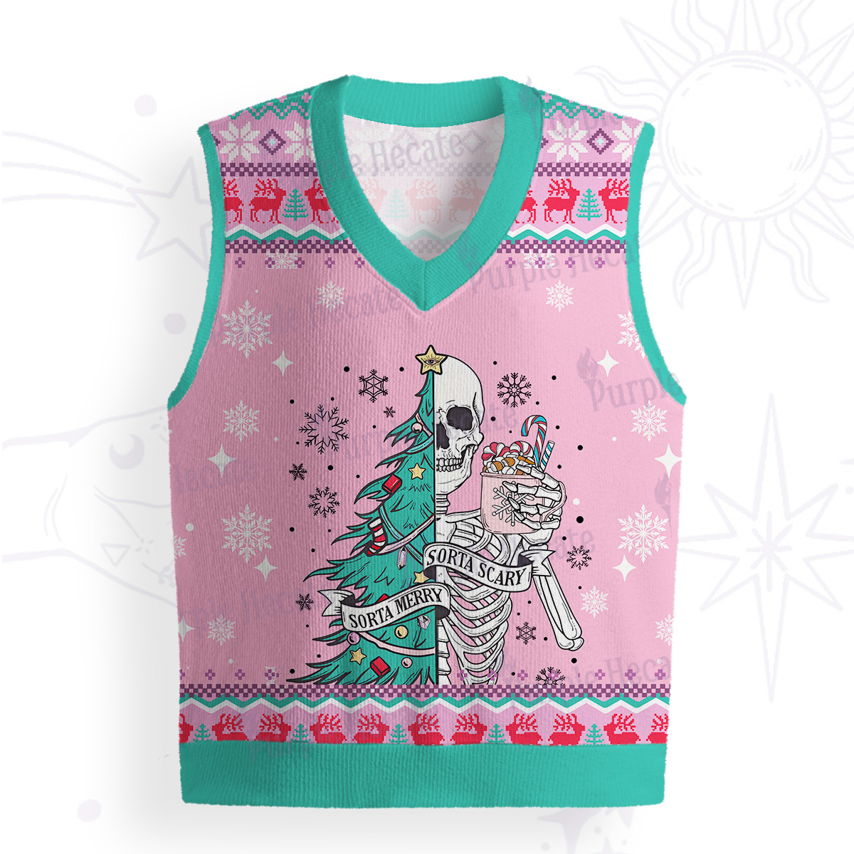 Purplehecate Sorta Merry Sorta Scary Christmas Ugly Sweater Vest