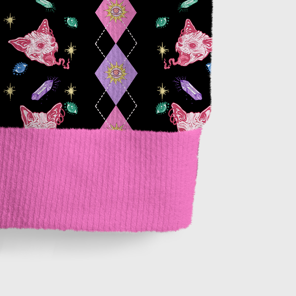 Purplehecate Moon Phase Cat Ugly Sweater Vest