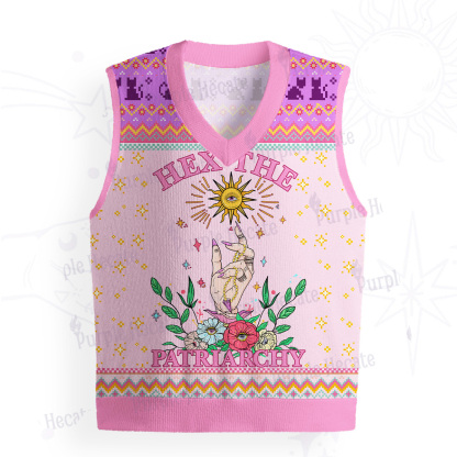Purplehecate Hex The Patriarchy Witchy Ugly Sweater Vest