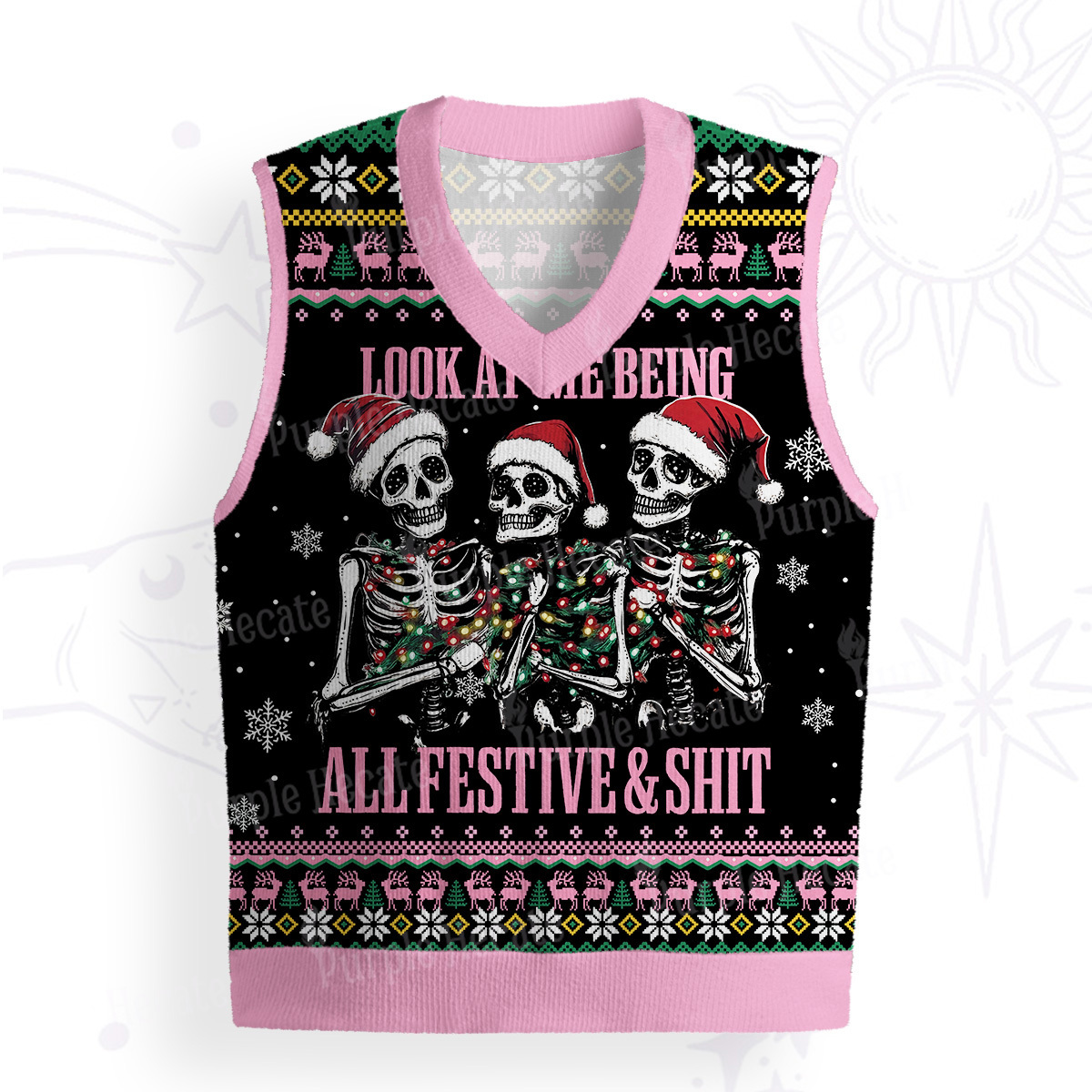 Purplehecate Look At Me Being All Festive And Shit Ugly Sweater Vest