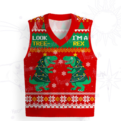 Purplehecate Look Tree I'm A T-Rex Ugly Sweater Vest