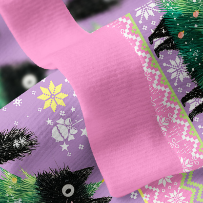 Purplehecate Funny Black Cat in Tree Fuzzy Ugly Christmas Sweatshirt