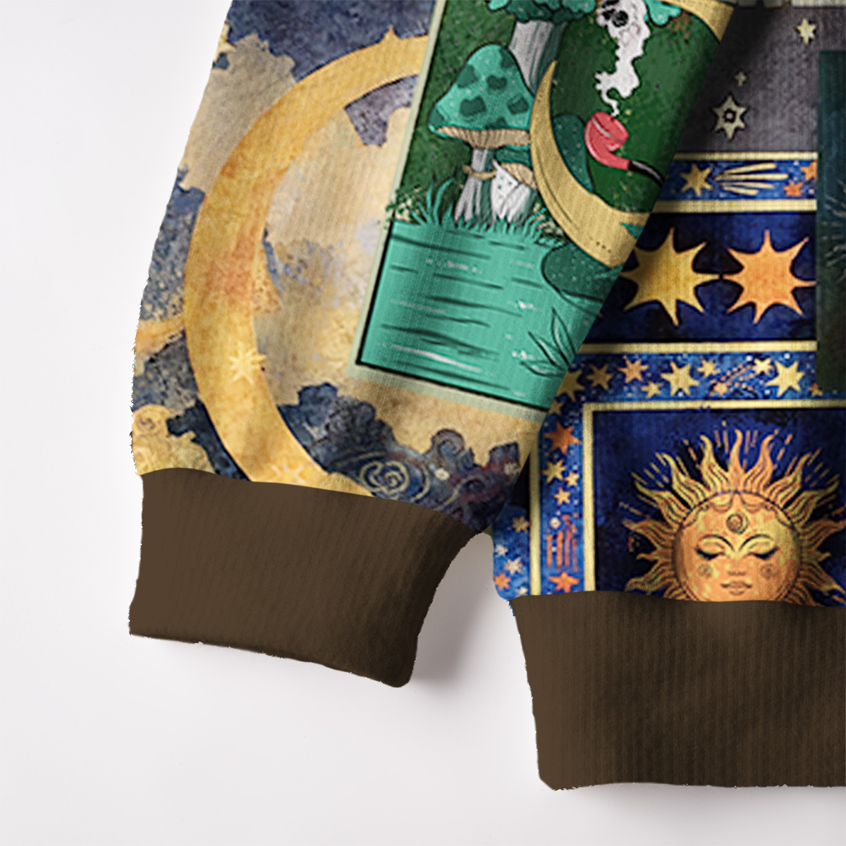 Purplehecate Starry Moon Patchwork for Cosmic Lovers Ugly Cardigan Sweaters