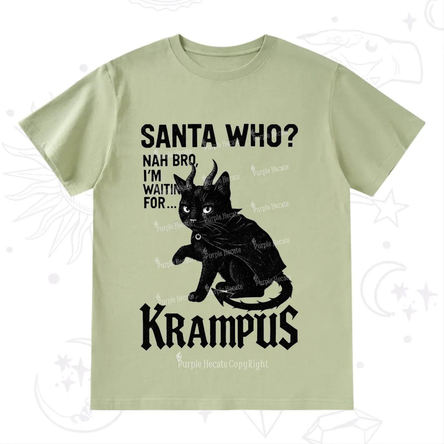 Purplehecate Santa Who? Nah Bro I'm Waiting for Krampus Christmas T-Shirt