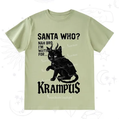 Purplehecate Santa Who? Nah Bro I'm Waiting for Krampus Christmas T-Shirt