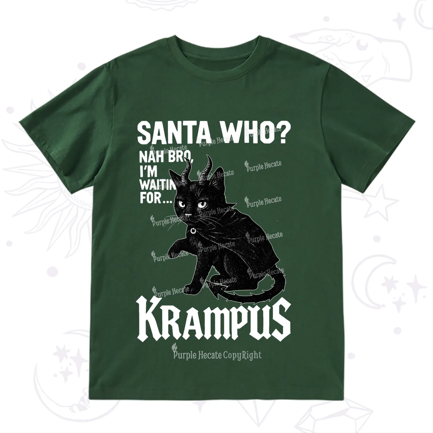 Purplehecate Santa Who? Nah Bro I'm Waiting for Krampus Christmas T-Shirt