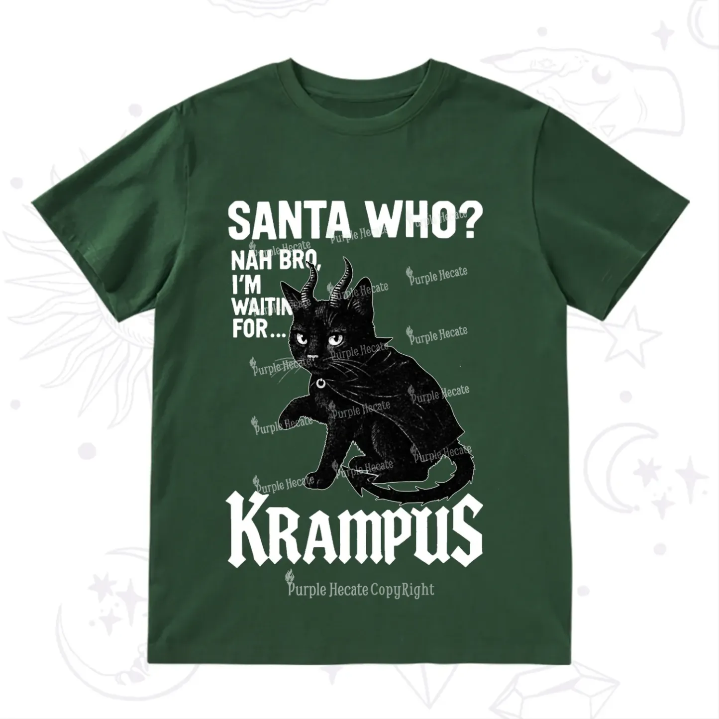 Purplehecate Santa Who? Nah Bro I'm Waiting for Krampus Christmas T-Shirt
