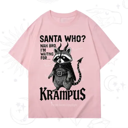 Purplehecate Santa Who? Nah Bro I'm Waiting for Krampus Christmas T-Shirt