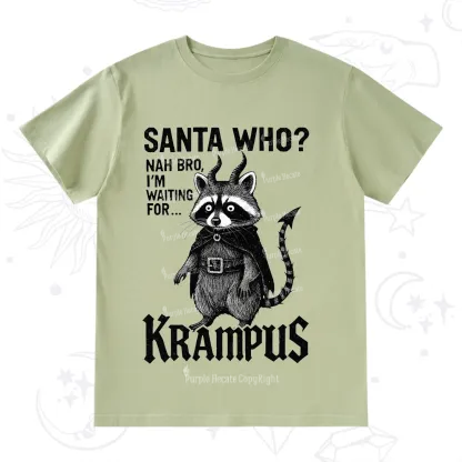 Purplehecate Santa Who? Nah Bro I'm Waiting for Krampus Christmas T-Shirt