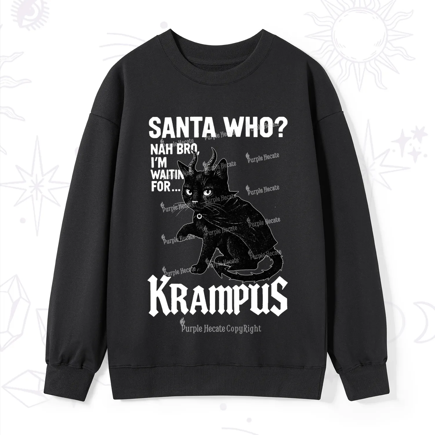 Purplehecate Santa Who? Nah Bro I'm Waiting for Krampus Christmas Sweatshirt