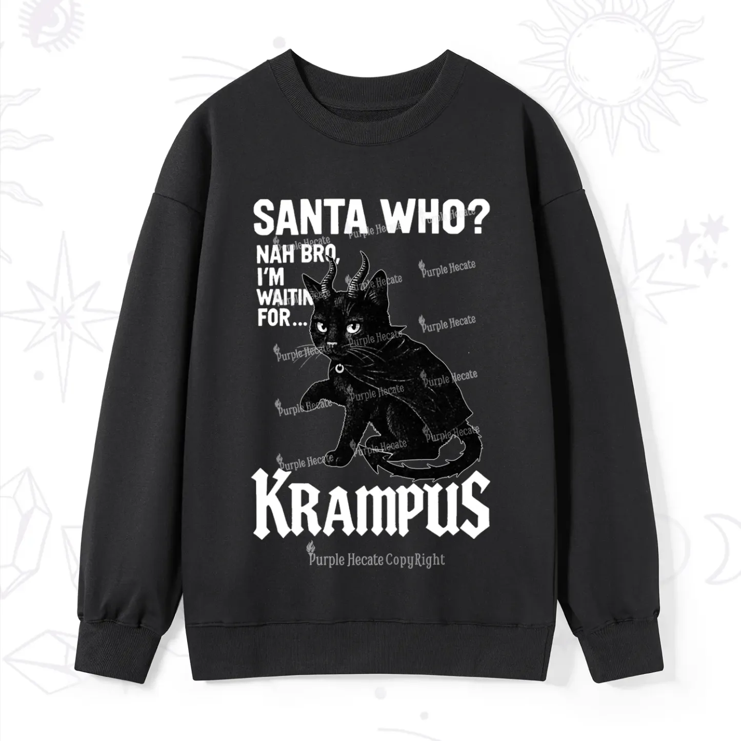Purplehecate Santa Who? Nah Bro I'm Waiting for Krampus Christmas Swea