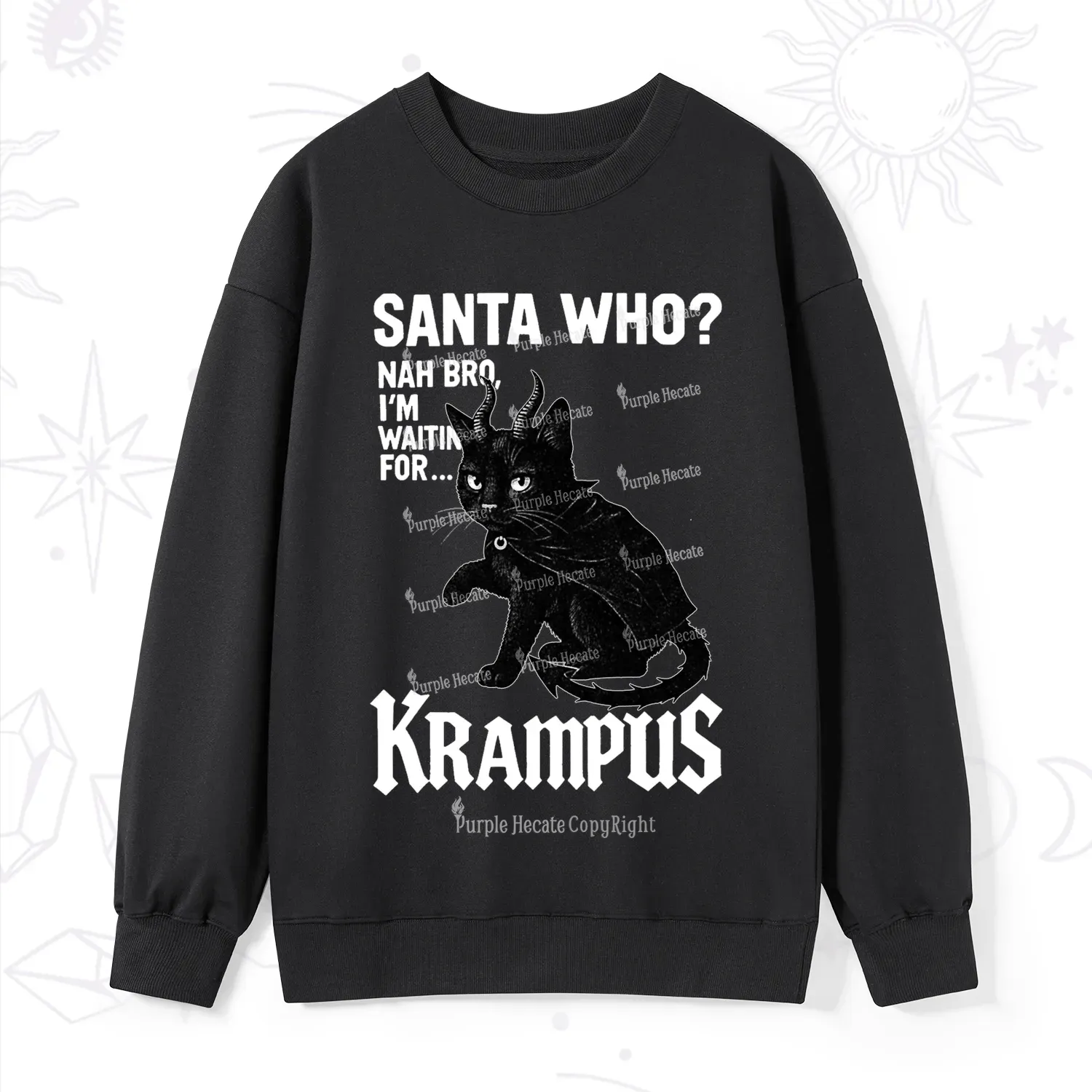 Purplehecate Santa Who? Nah Bro I'm Waiting for Krampus Christmas Swea