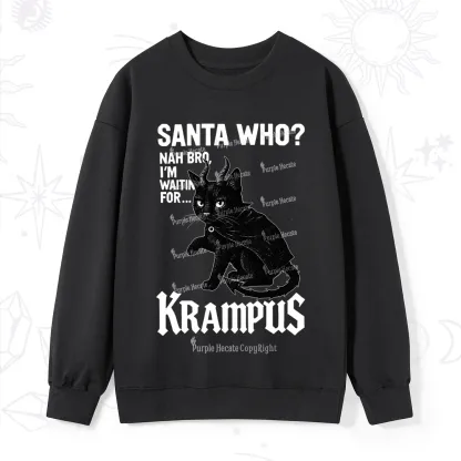 Purplehecate Santa Who? Nah Bro I'm Waiting for Krampus Christmas Sweatshirt
