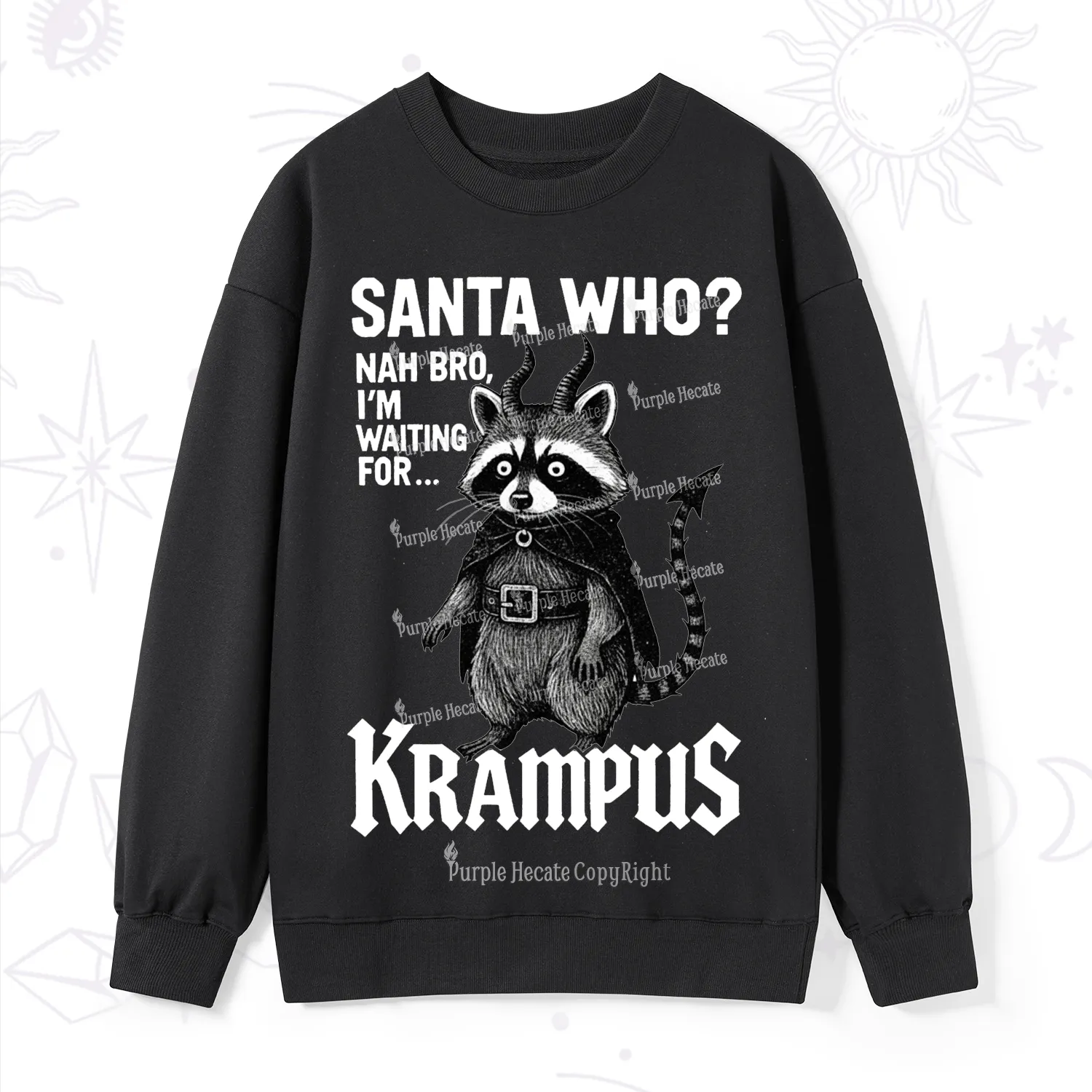 Purplehecate Santa Who? Nah Bro I'm Waiting for Krampus Christmas Sweatshirt