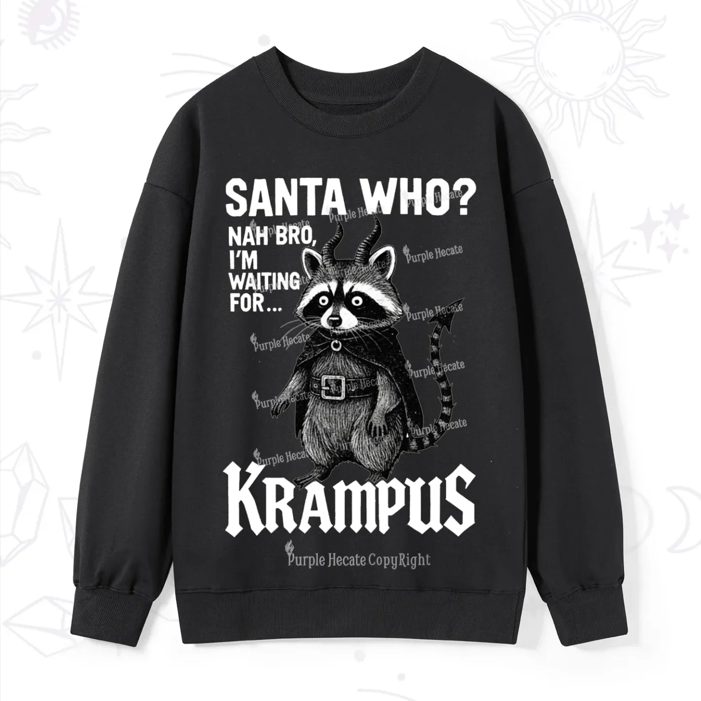 Purplehecate Santa Who? Nah Bro I'm Waiting for Krampus Christmas Swea