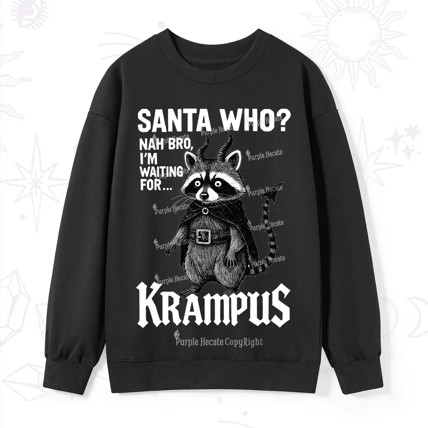 Purplehecate Santa Who? Nah Bro I'm Waiting for Krampus Christmas Swea