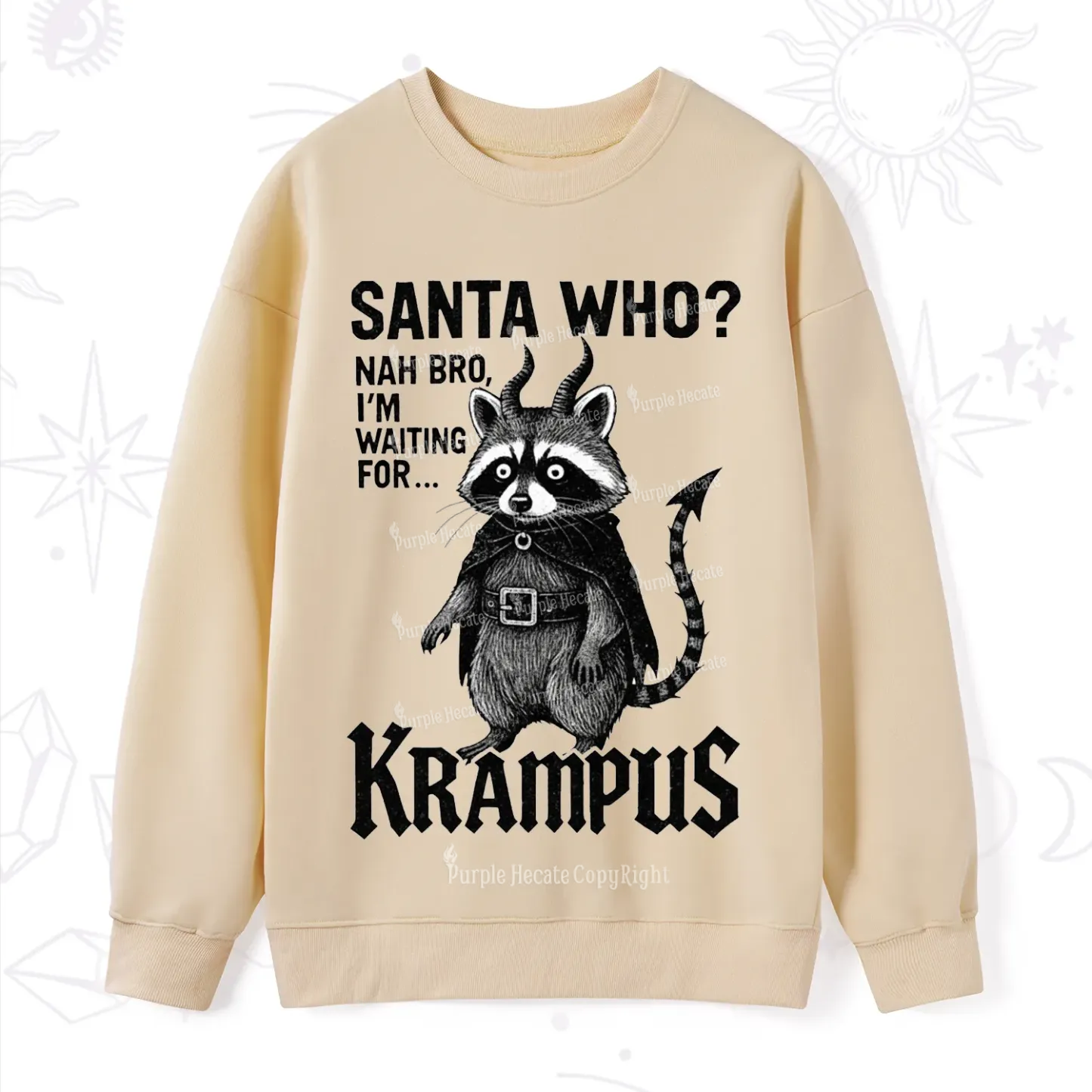 Purplehecate Santa Who? Nah Bro I'm Waiting for Krampus Christmas Sweatshirt