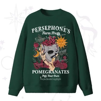 Purplehecate Persephone's Farm Fresh Pomegranates Pick Your Own Fuzzy Ugly Sweater