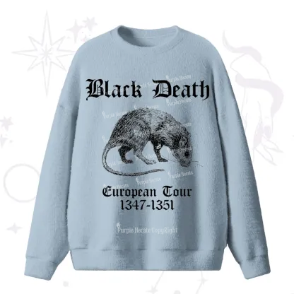 Purplehecate Black Death European Tour Fuzzy Ugly Sweater