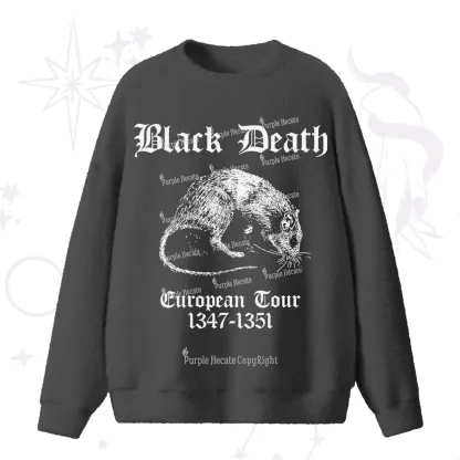 Purplehecate Black Death European Tour Fuzzy Ugly Sweater