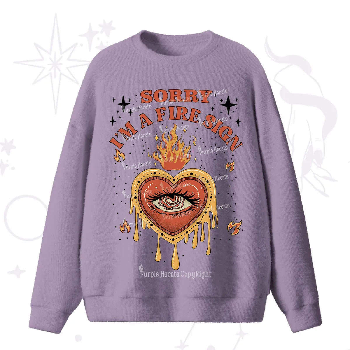 Purplehecate Sorry I'm A Fire Sign Fuzzy Ugly Sweater