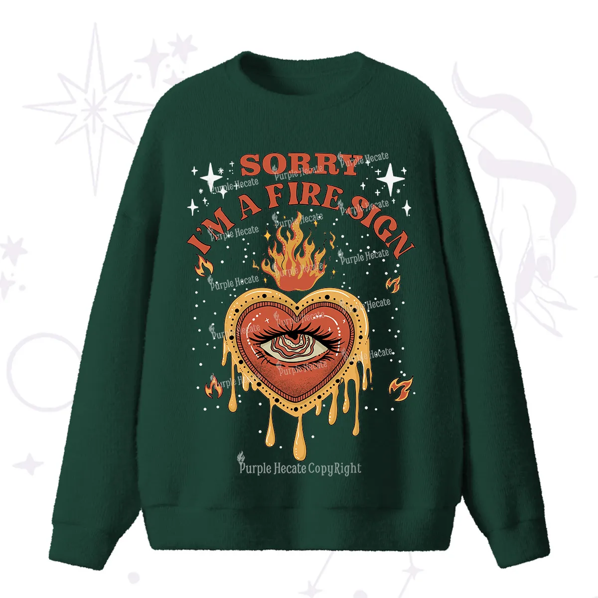 Purplehecate Sorry I'm A Fire Sign Fuzzy Ugly Sweater