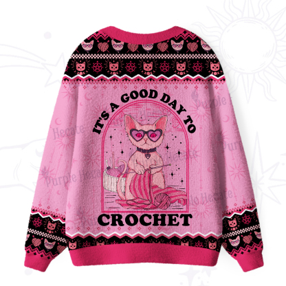 Purplehecate It's A Good Day To Crochet Ugly Cardigan Sweaters