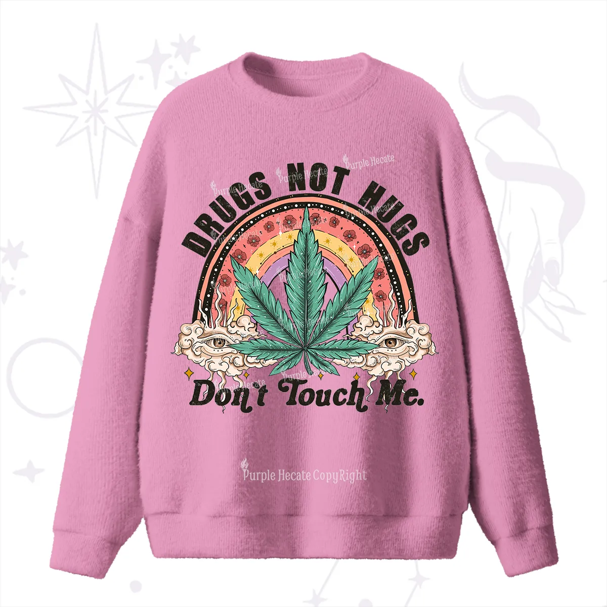 Purplehecate Drugs Not Hugs Fuzzy Ugly Sweater