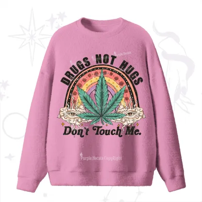 Purplehecate Drugs Not Hugs Fuzzy Ugly Sweater
